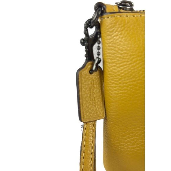 Coach Pebbled Leather Wristlet in Mustard Yellow - Picture 5 of 5